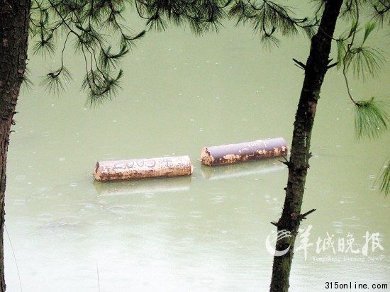 沉潭 涪陵區新村鄉群星村,天價榨菜沉潭處,水上的浮標標示著榨菜沉潭的時間。 羊城晚報記者 魯釔山 攝