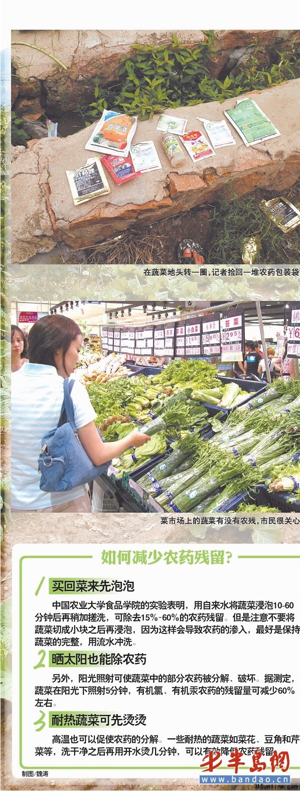 記者調查6種大田菜用藥情況豆角打藥最頻繁